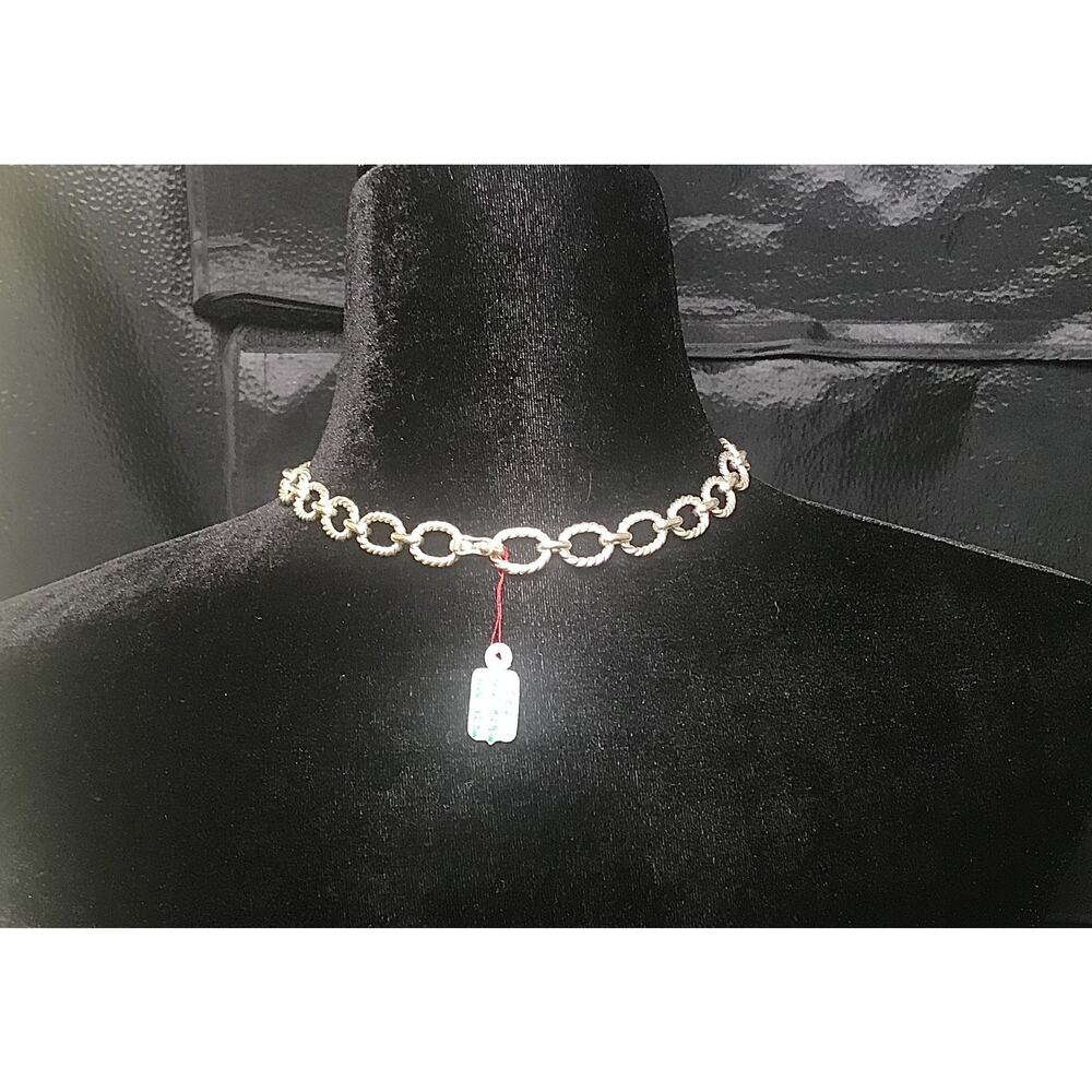 Vintage 950 Sterling Silver Oval Rope Chain Link Necklace 17" Peru - Picture 4 of 7
